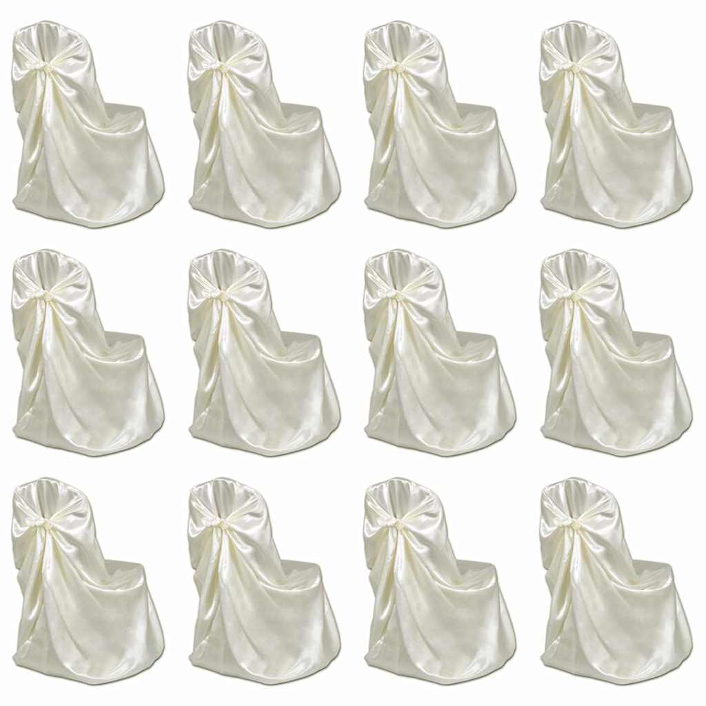 VidaXL Stuhlhusse für Hochzeit, 12 Stück, Creme