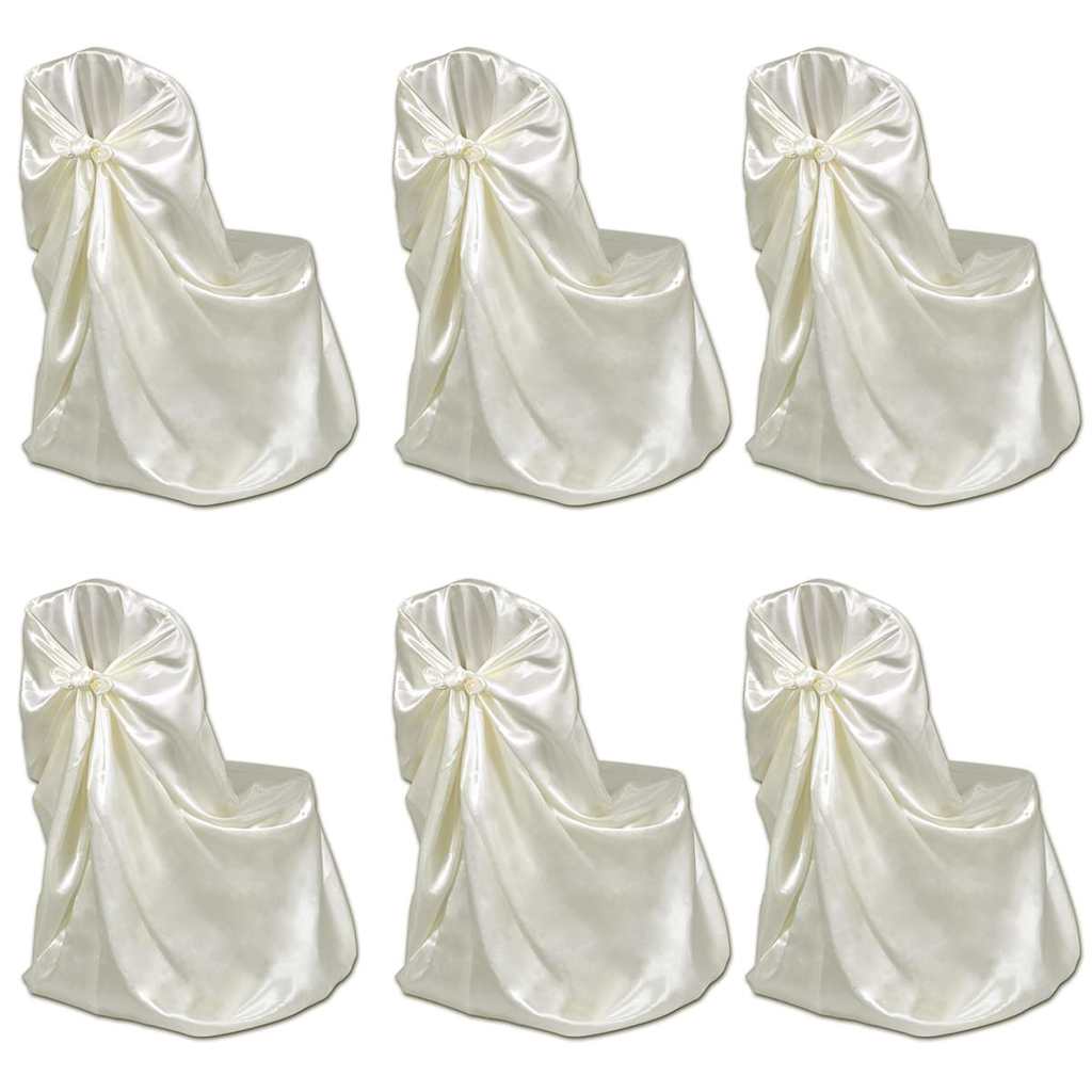 VidaXL Stuhlhusse für Hochzeit, 12 Stück, Creme