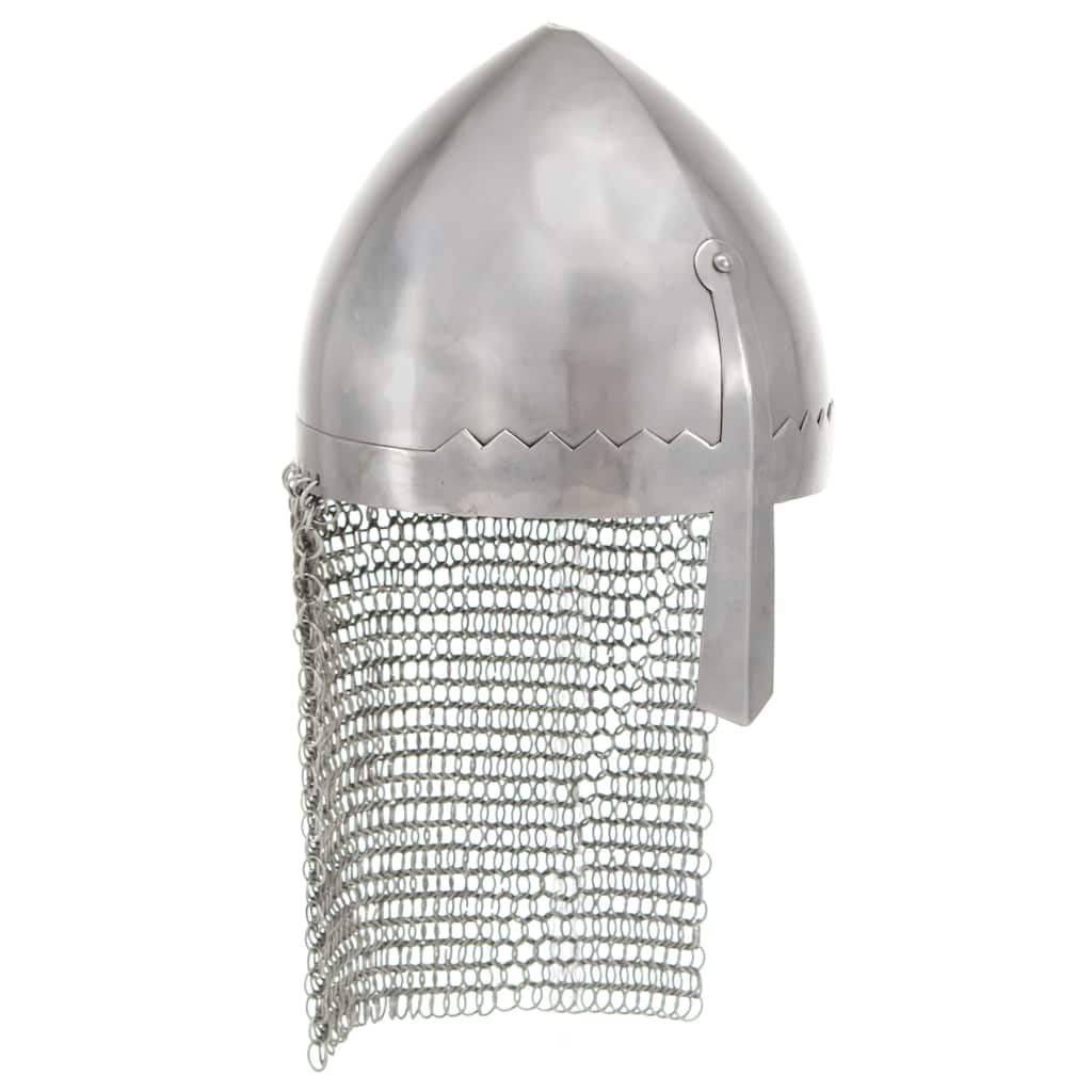 VidaXL Ritterhelm Replik Larp Stahl silberfarben