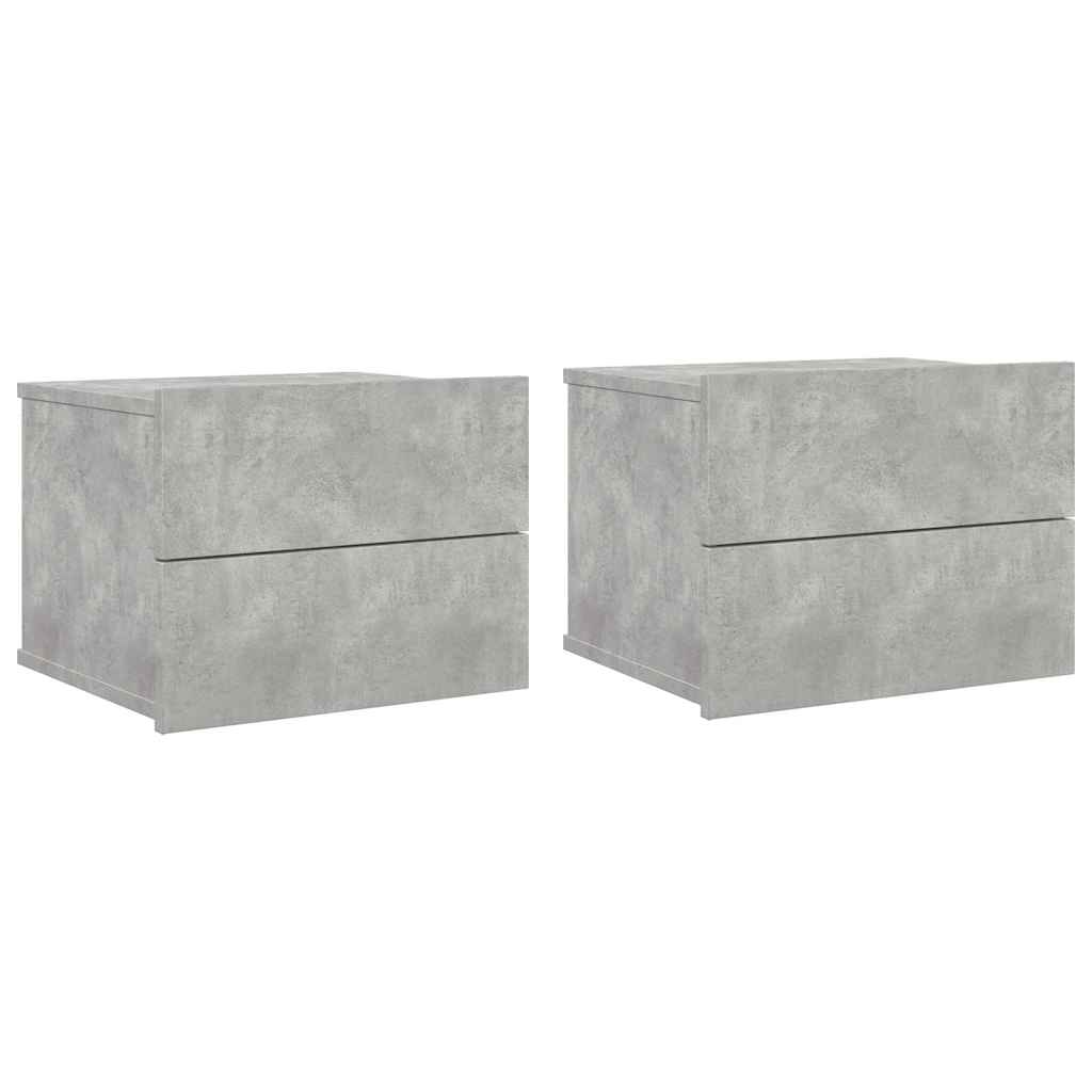 Vidaxl nachtkastjes 2 st 40x30x30 cm bewerkt hout betongrijs