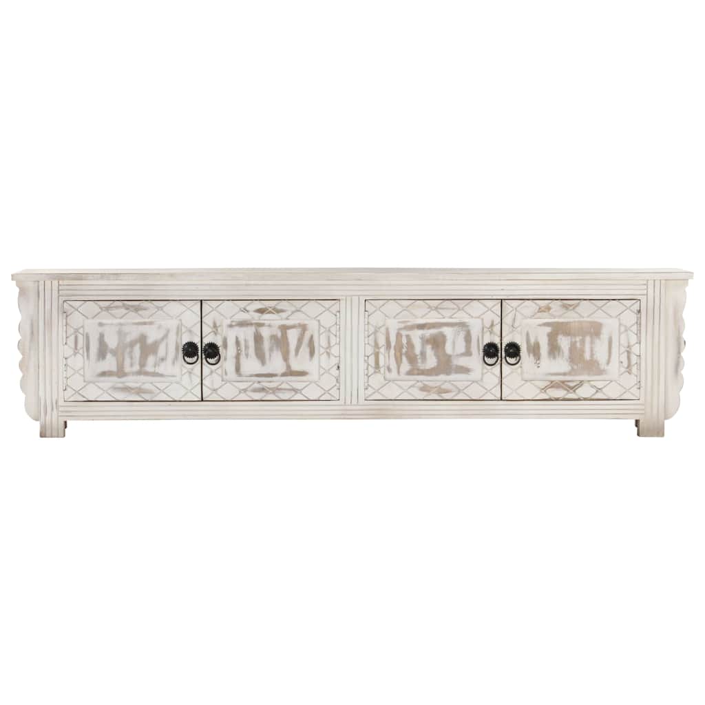 Vidaxl tv-meubel 140x30x35 cm massief mangohout wit