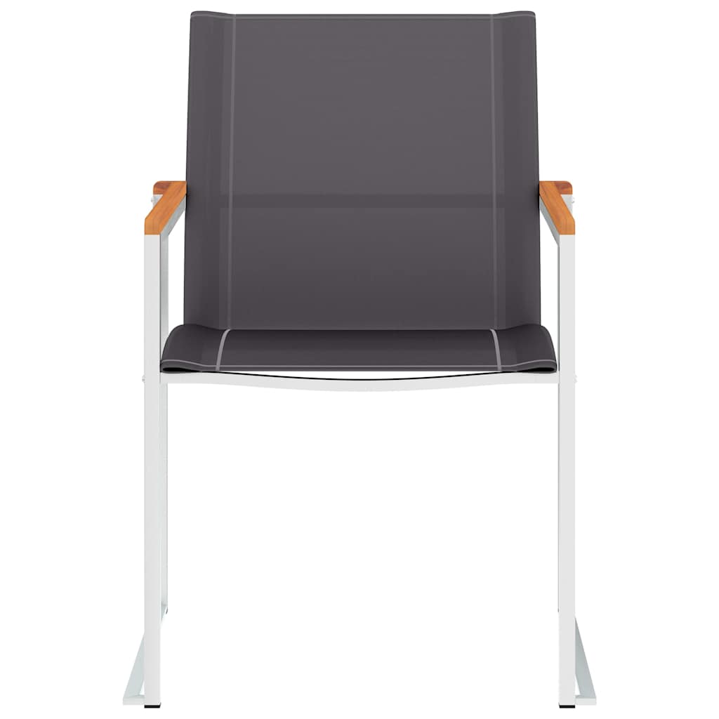 Vidaxl tuinstoelen 4 st textileen en roestvrij staal grijs