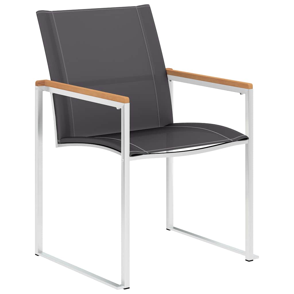 Vidaxl tuinstoelen 2 st textileen en roestvrij staal grijs
