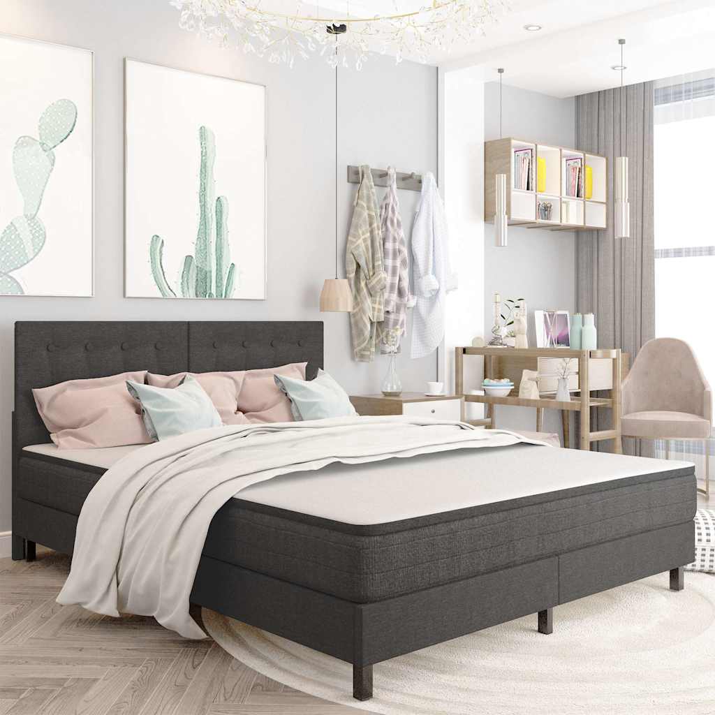 Vidaxl hoofdbord 160x200 cm getuft stof donkergrijs