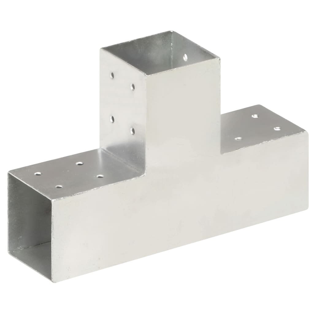 Vidaxl Pfostenverbindungen 4 Stück T-Form 81x81 mm verzinktes Metall