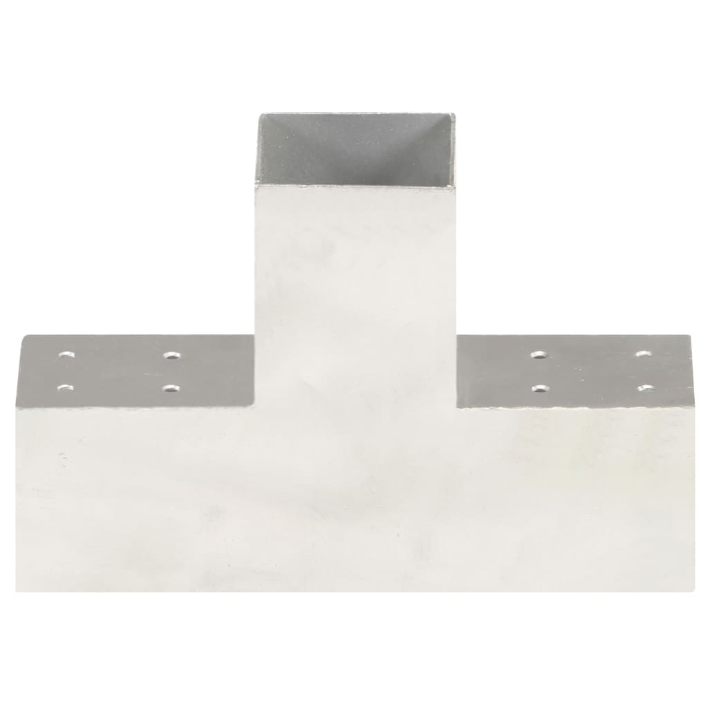 Vidaxl Pfostenverbindungen 4 Stück T-Form 81x81 mm verzinktes Metall