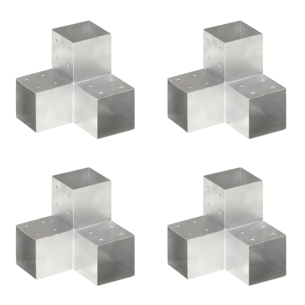 Vidaxl Pfostenverbindungen 4 Stück Y-Form 101x101 mm verzinktes Metall