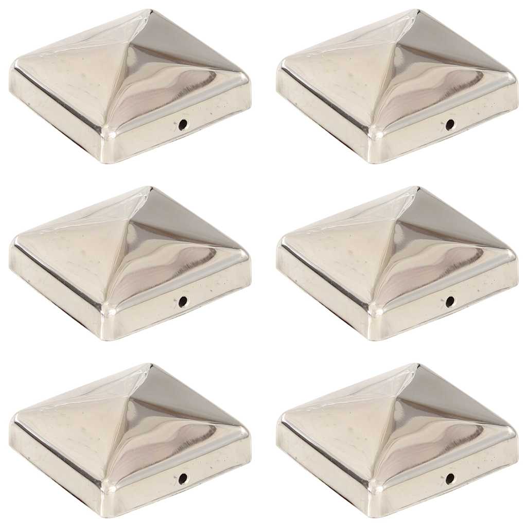 Vidaxl -Pfahlkappen 6 St. Pyramid 71 x 71 mm Edelstahl