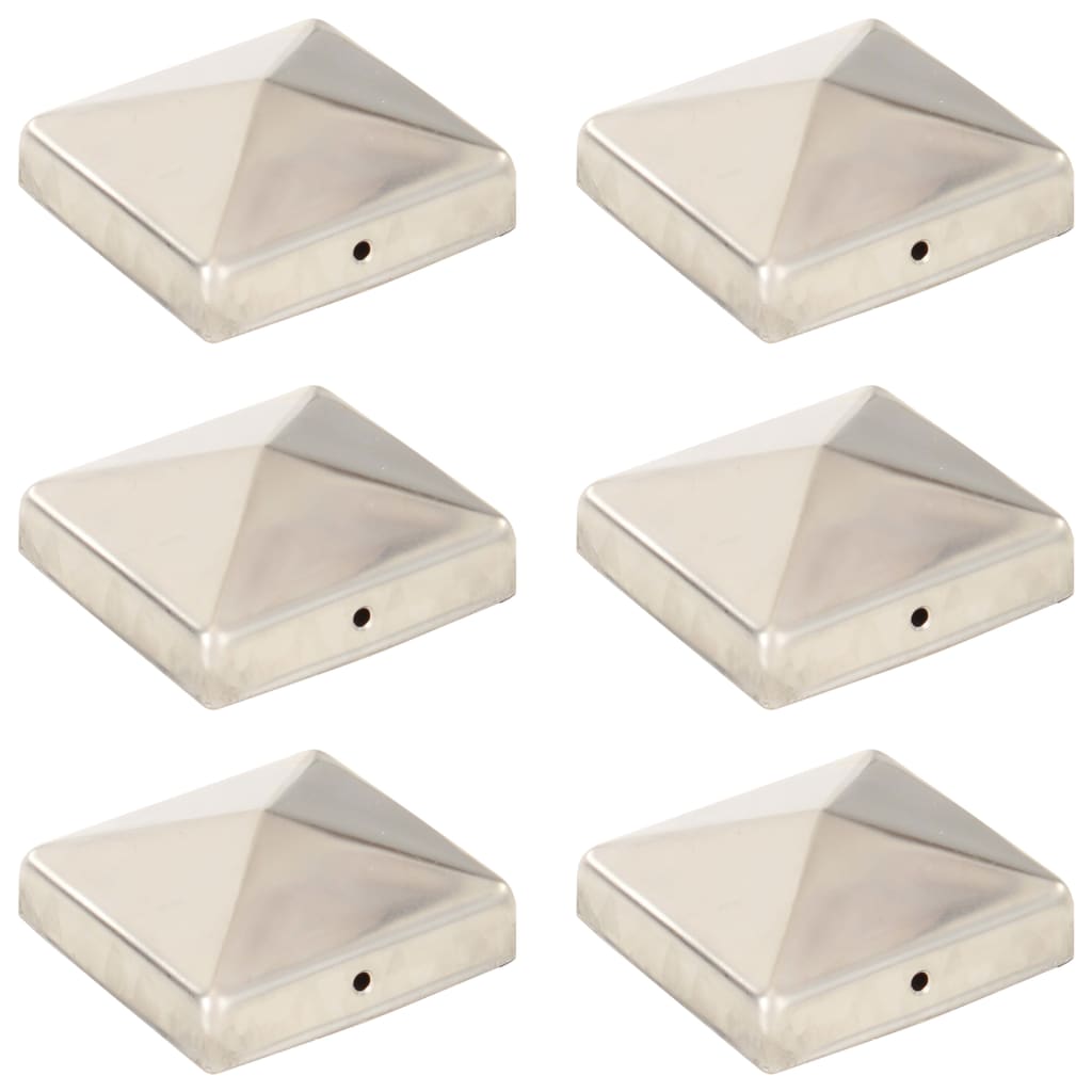 Vidaxl -Pfahlkappen 6 St. Pyramid 81 x 81 mm Edelstahl