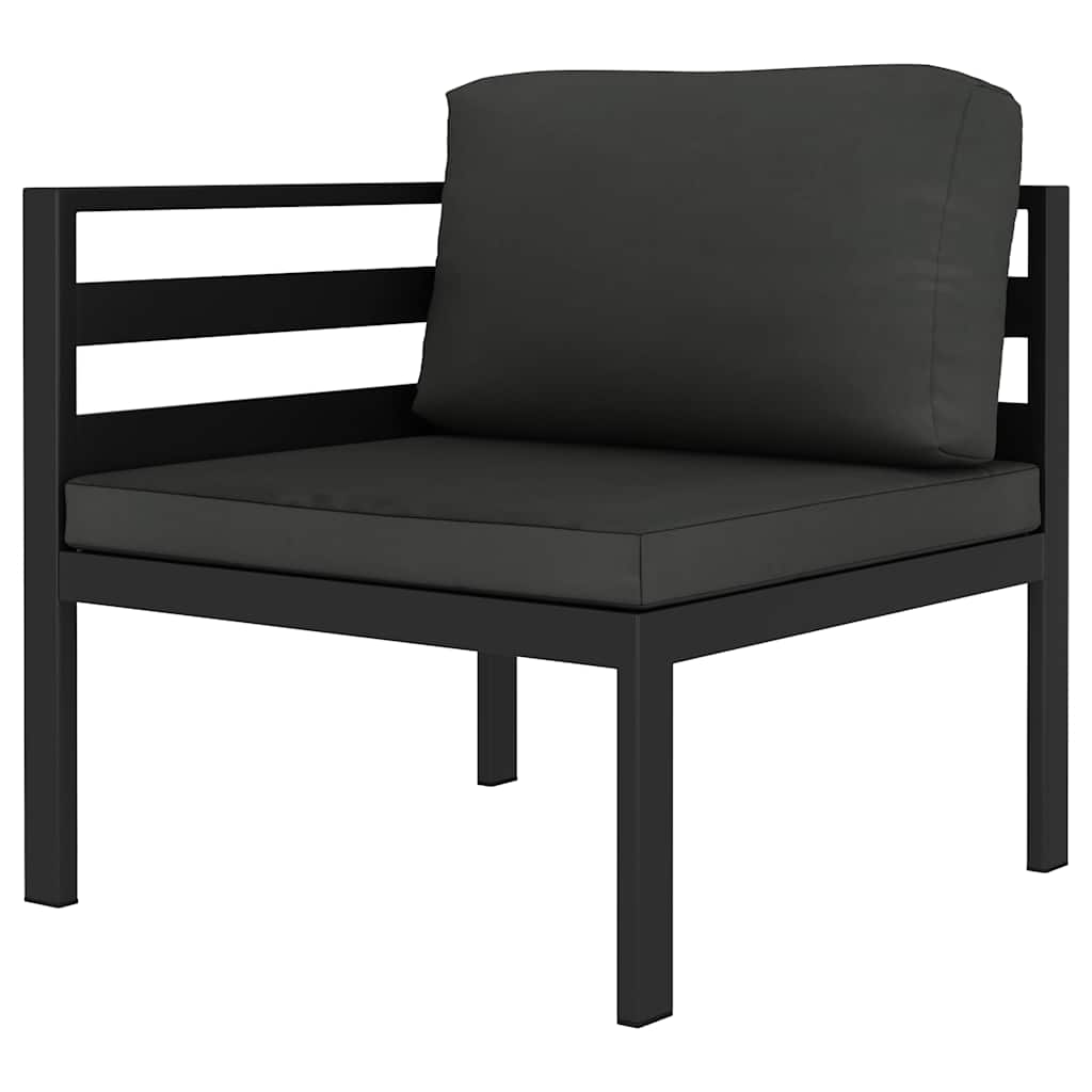 Vidaxl 2-delige loungeset met kussens aluminium antraciet