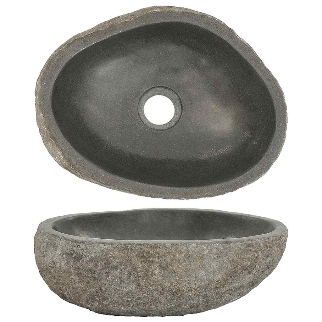 VIDAXL WASHBAIN OVAL (29-38) x (24-31) CM River Stone