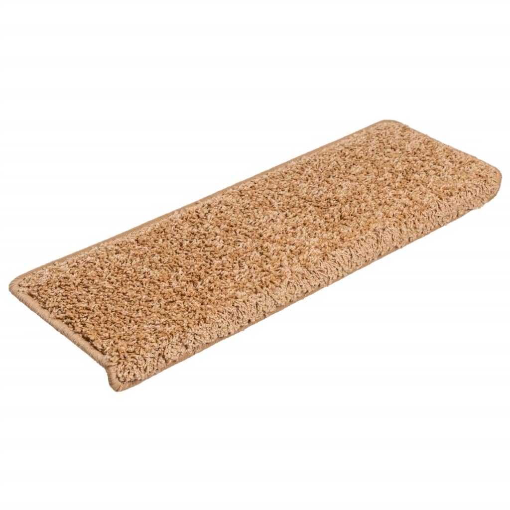 Vidaxl -Treppenmatten 15 ST 65x21x4 cm Beige