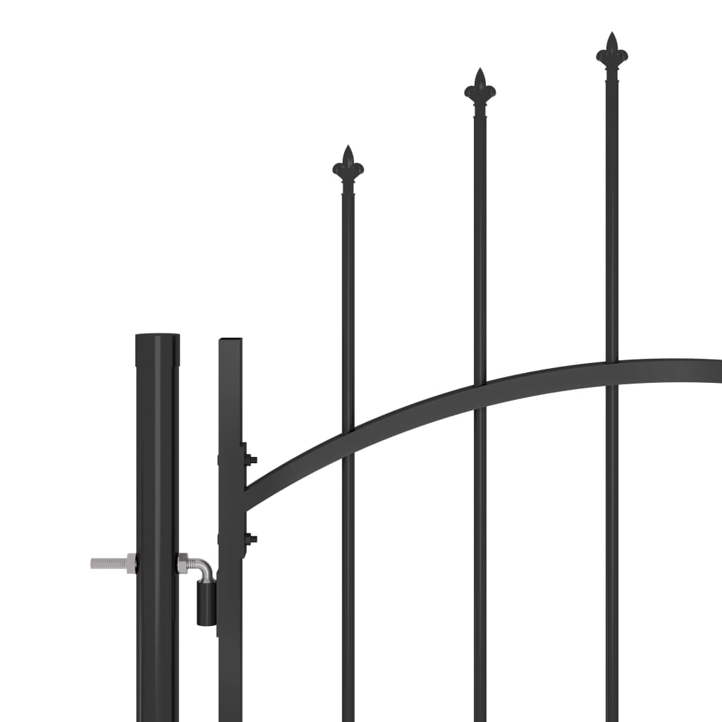 VidaXL Tor mit Speerspitze 5x2,25 m schwarz