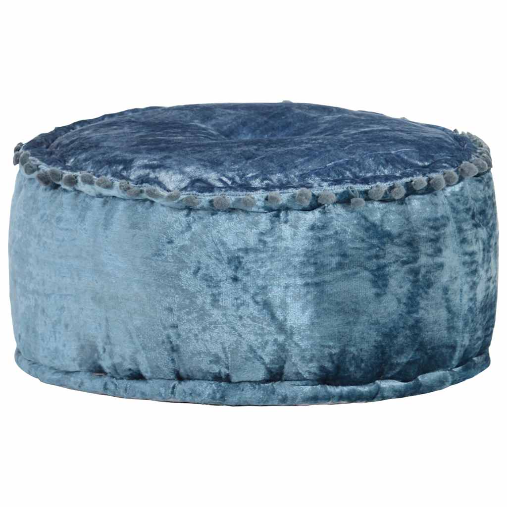 Vidaxl poef rond 40x20 cm fluweel blauw