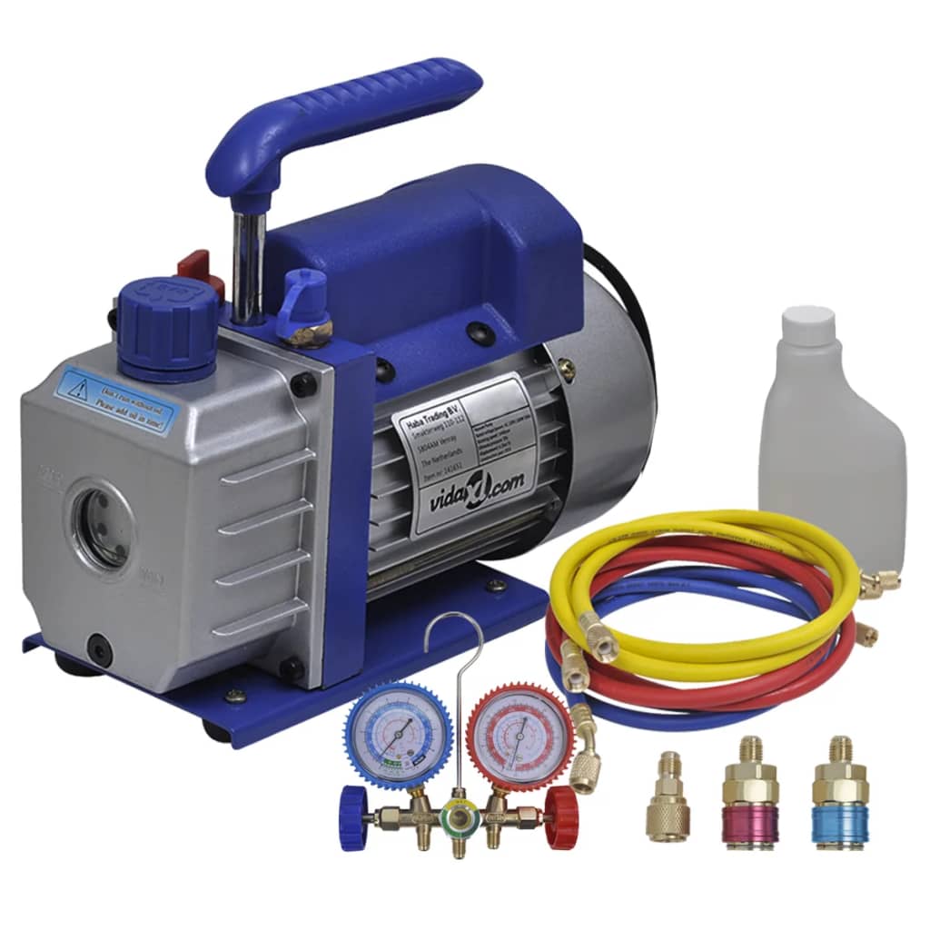 VIDAXL Vakuumpumpe 1 Stufe mit 2-facher Manometern Set