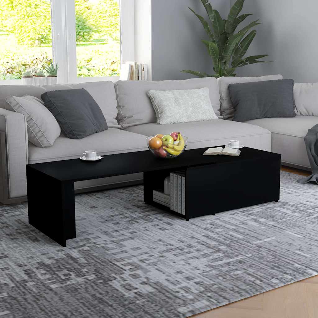 Vidaxl salontafel 150x50x35 cm bewerkt hout zwart