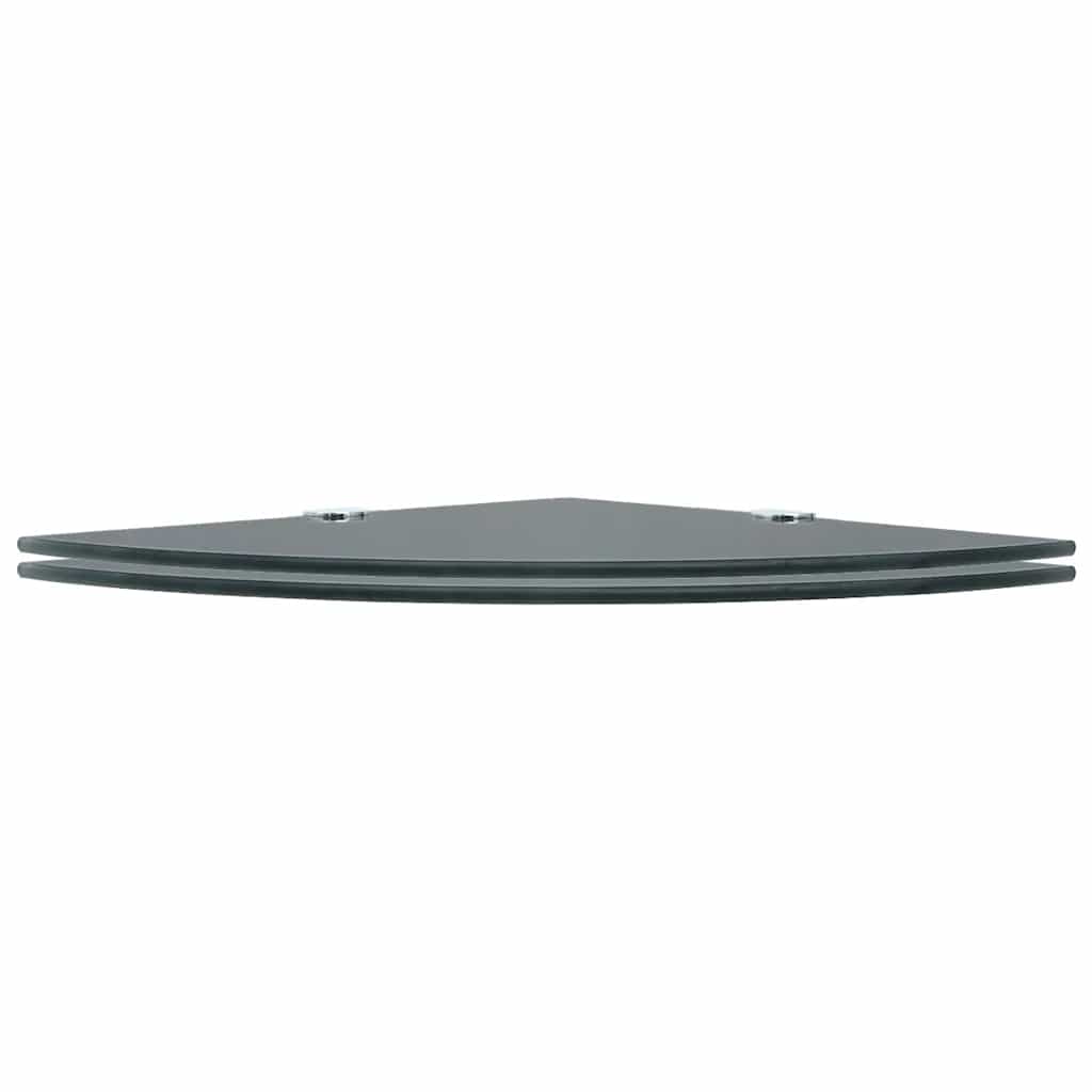 Vidaxl hoekschappen 2 st met chromen dragers 35x35 cm glas zwart
