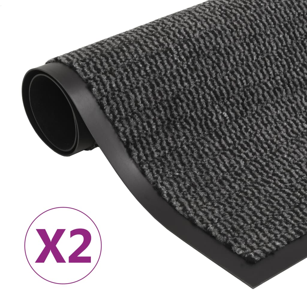 VIDAXL DROOGLOOP MATS 2 PC RETTANGULULE TUFTED 40 x 60 cm Anthrazit
