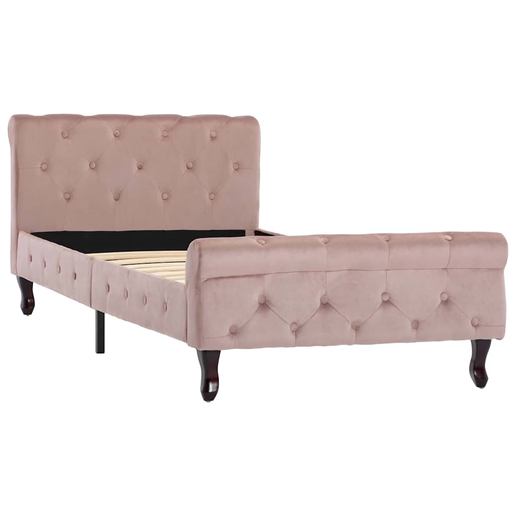 Vidaxl bedframe fluweel roze 90x200 cm