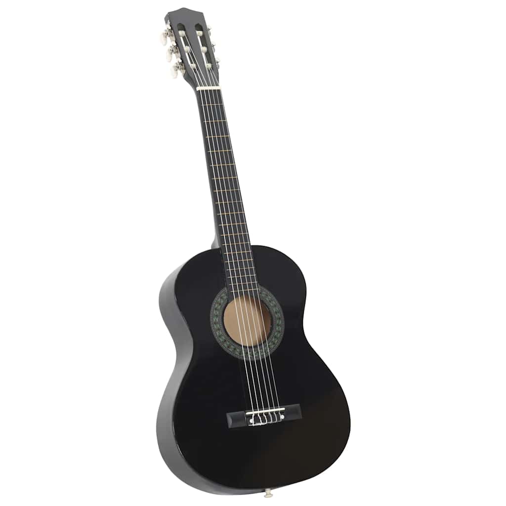 Vidaxl 8-teilige Gitarrenset Klassiker Anfänger 1 2 34 Schwarz