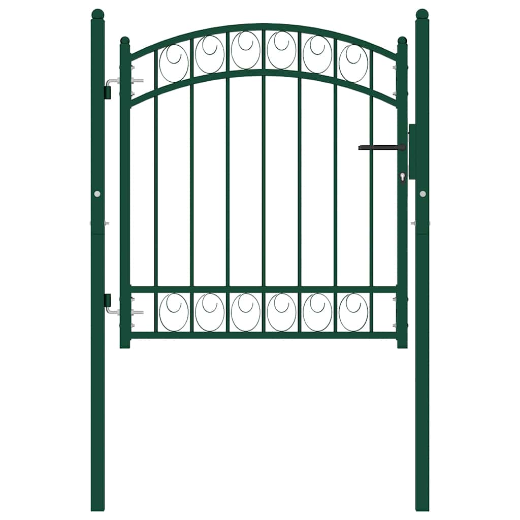 Vidaxxl Tor mit gebogener Oberseite 100x100 cm Stahlgrün