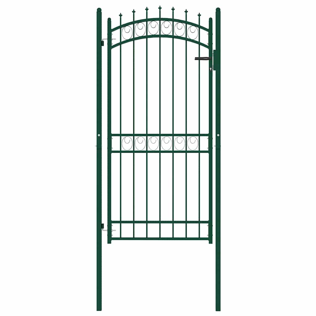 Vidaxl poort met speerpunten 100x200 cm staal groen