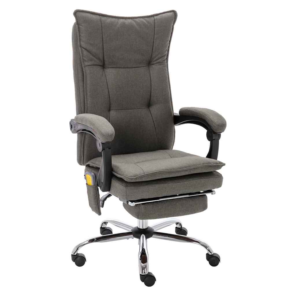 Vidaxl kantoormassagestoel stof grijs