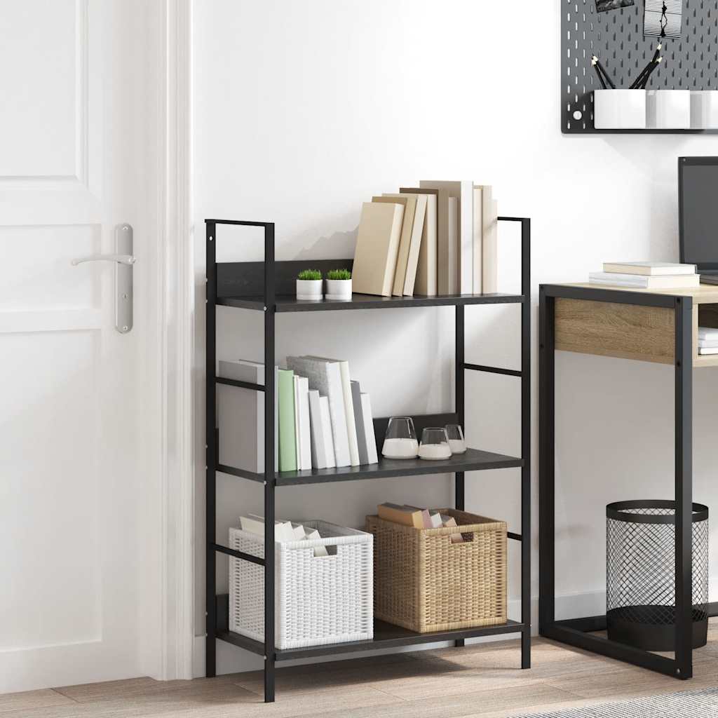 Vidaxl boekenkast met 3 schappen 60x27,6x90,5 cm bewerkt hout zwart