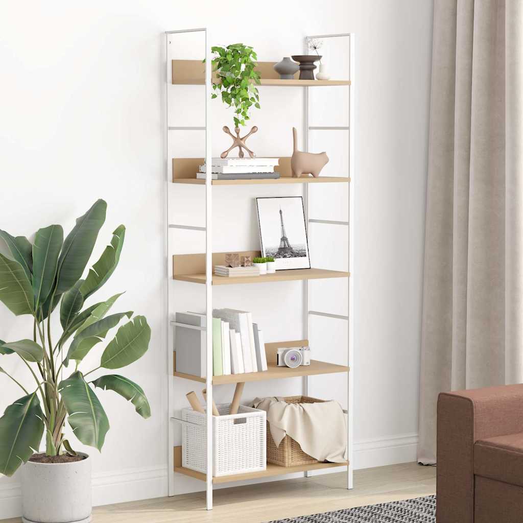 Vidaxl boekenkast 5 schappen 60x27,6x158,5 cm bewerkt hout eikenkleur