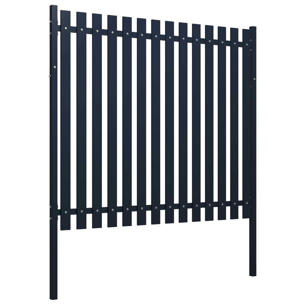 VidaXL Zaunelement 174,5x170 cm pulverbeschichteter Stahl Anthrazit
