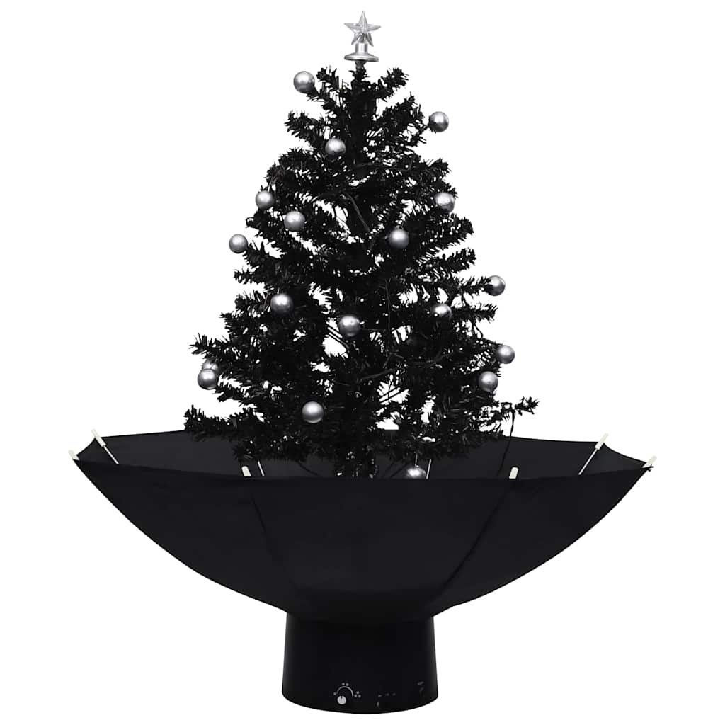 Vidaxx Weihnachtsbaum schneit mit Schirmständer 75 cm PVC schwarz