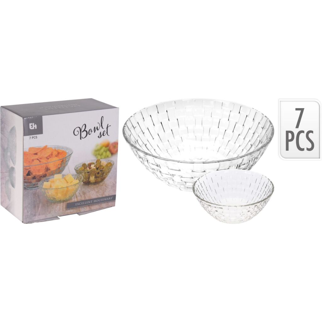 Excellent Houseware Houseware Schüssel-Glas-Set, 7-teilig