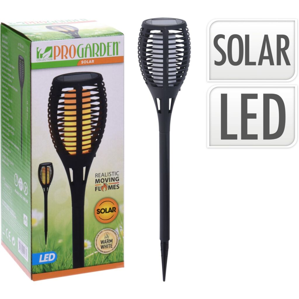 Pro Garden Solar-LED-Taschenlampe 10x58 cm schwarz