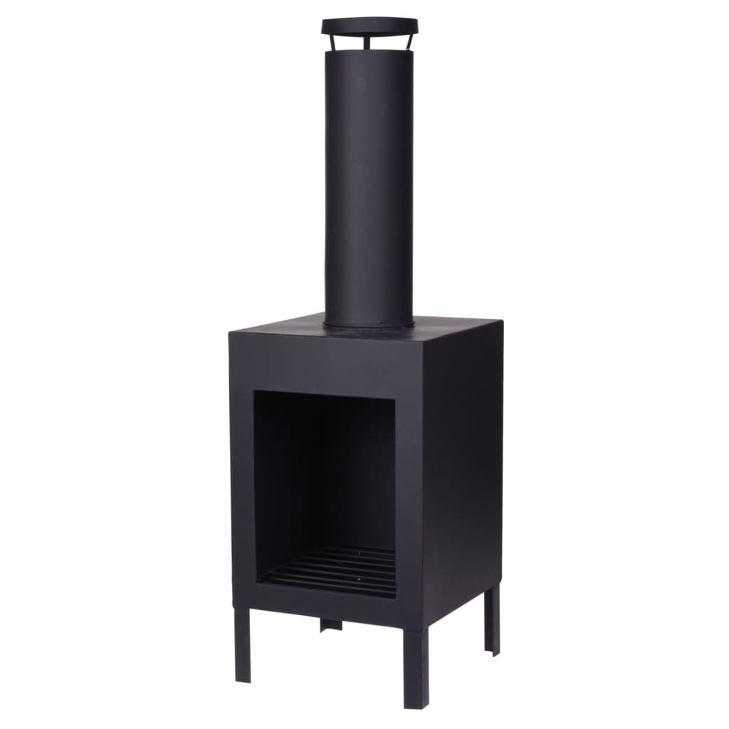 Prograrden Kamin mit Schornstein 100 cm schwarz