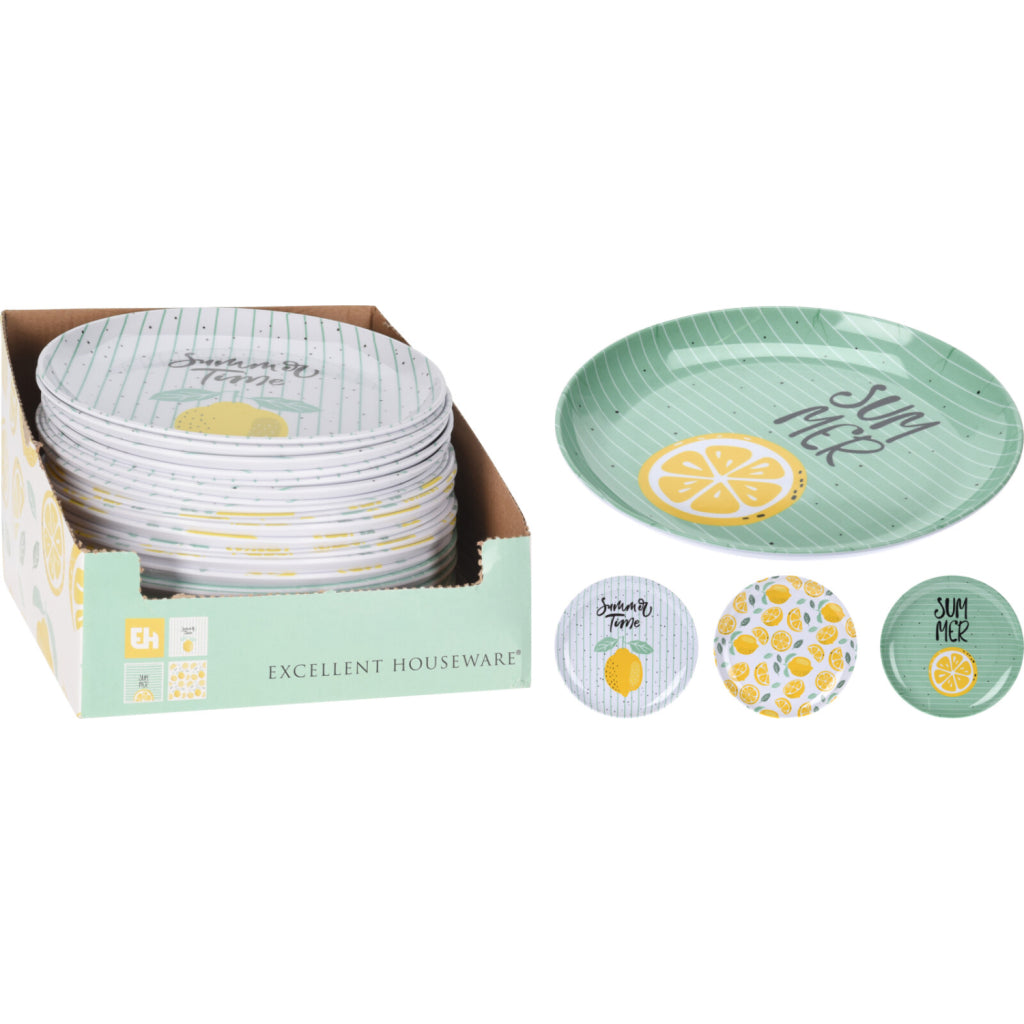 Excellent Houseware Teller ø20 cm Zitrone 3-fach sortiert