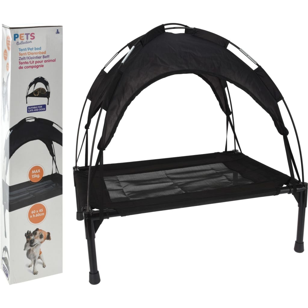 Haustiersammlung Tierbett Haustierzelt 60x45 cm schwarz