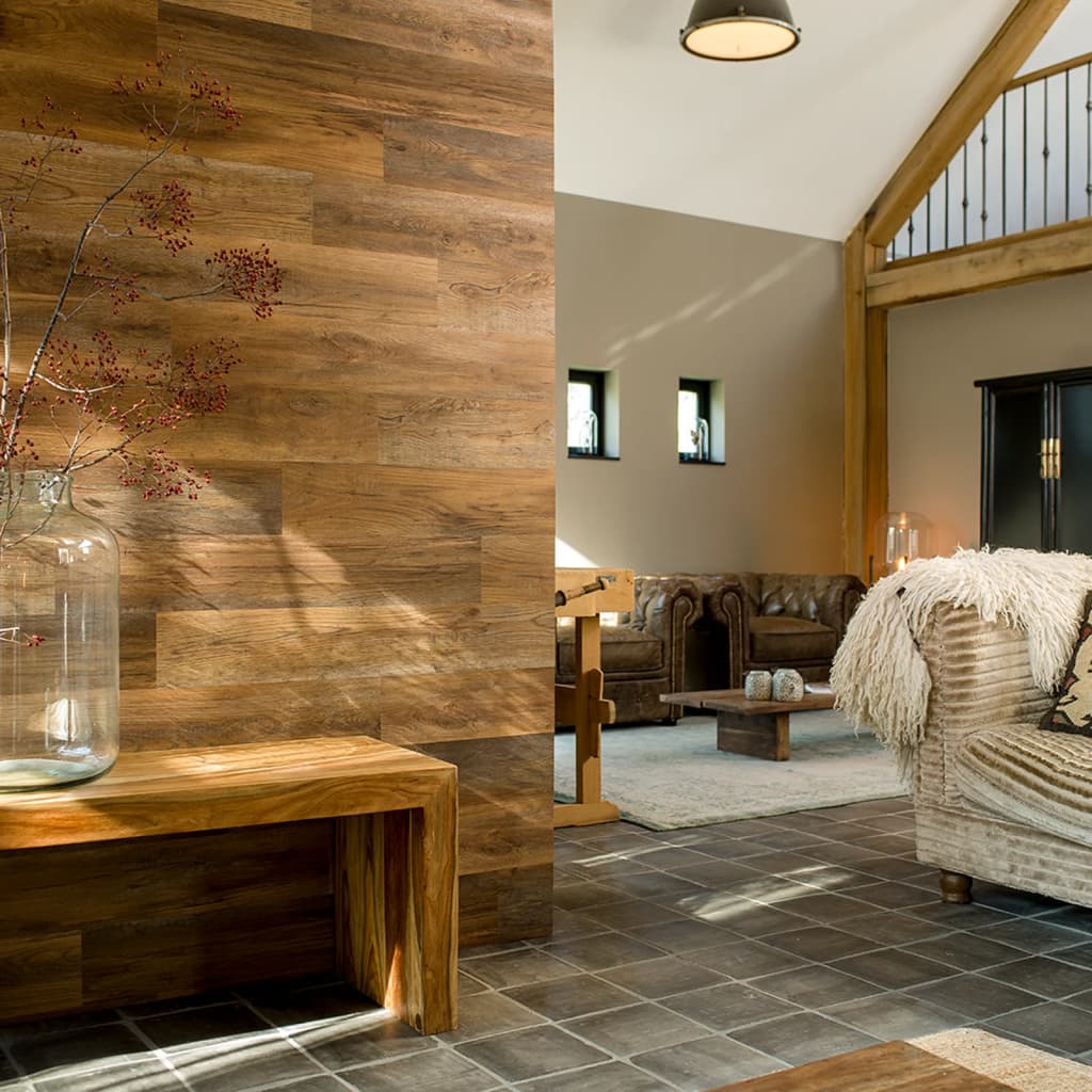 Wallart-Bretter Holz-aus-aus-Sandholz-Eiche braun