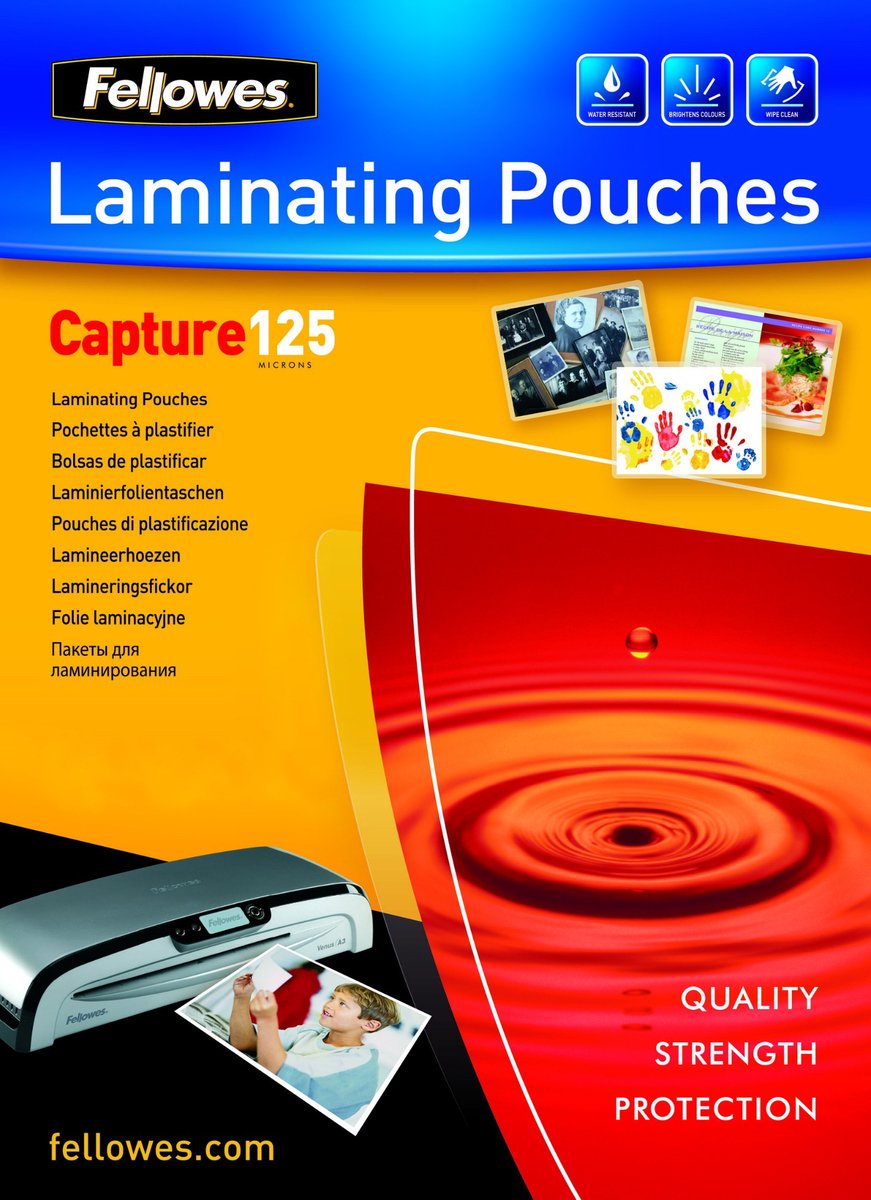 Fellowes Laminierfolien 83x113 mm 125 Mikron glänzend 100 Stück