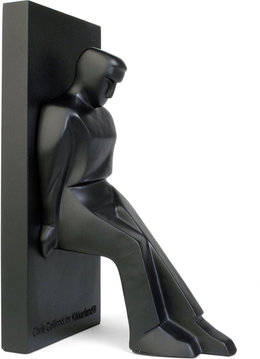 Kikkerland schiefe Männer - Buchstütze - Buchhalter - schwarz