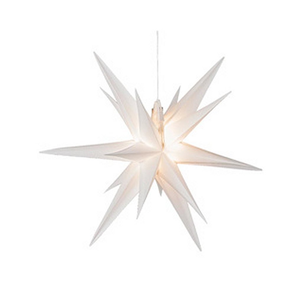 Lumineo Lumineo Weihnachtsstern PVC Dauerweiß 6 LEDs Indoor Outdoor 60 cm