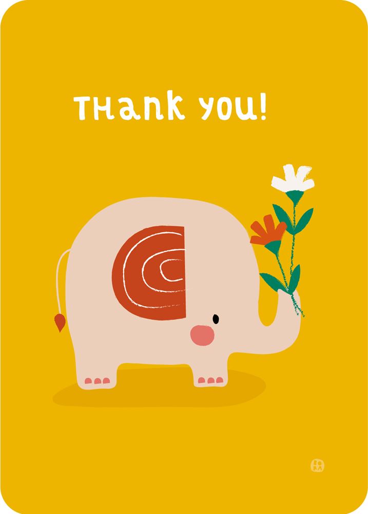 Bora thank you! olifant ansichtkaart (5