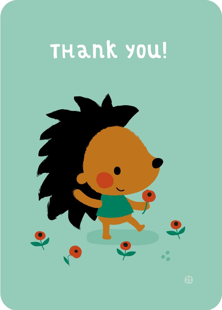 Bora thank you! egel ansichtkaart (5 st.