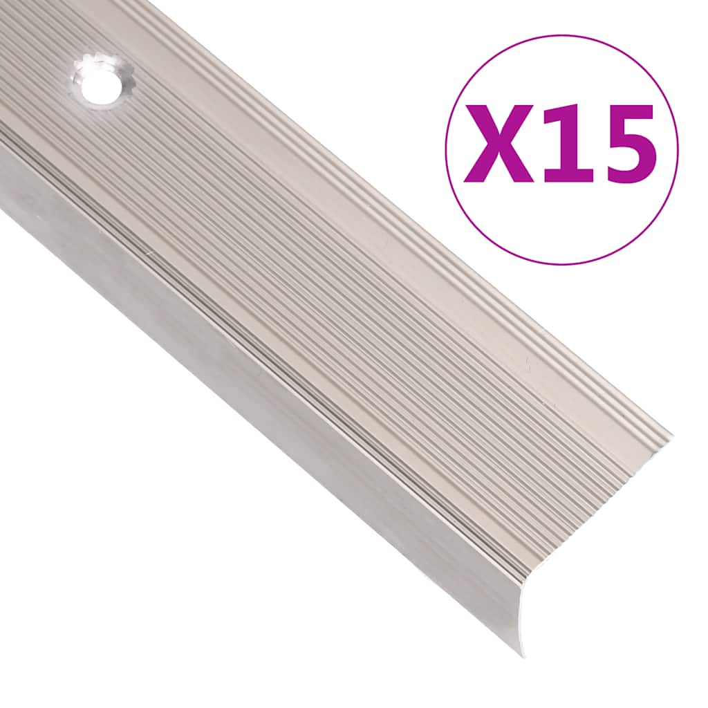 Vidaxl trapneuzen l-vormig 15 st 100 cm aluminium champagnekleurig