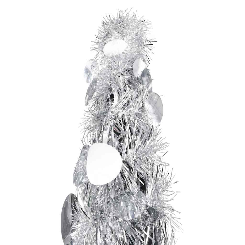 Vidaxl Kunstkerstboom Popup 120 cm Haustier Silberfarbe