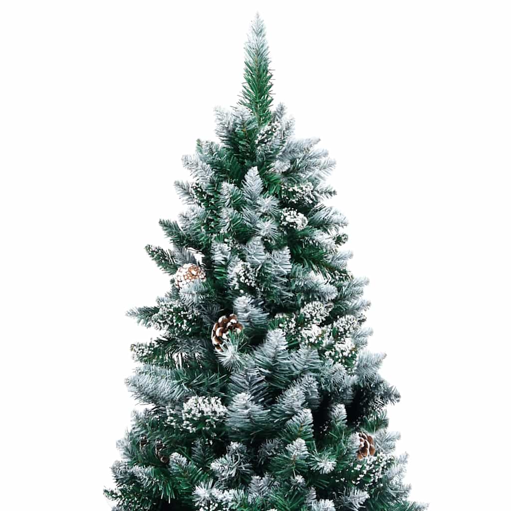 Vidaxl kunstkerstboom met dennenappels en witte sneeuw 240 cm