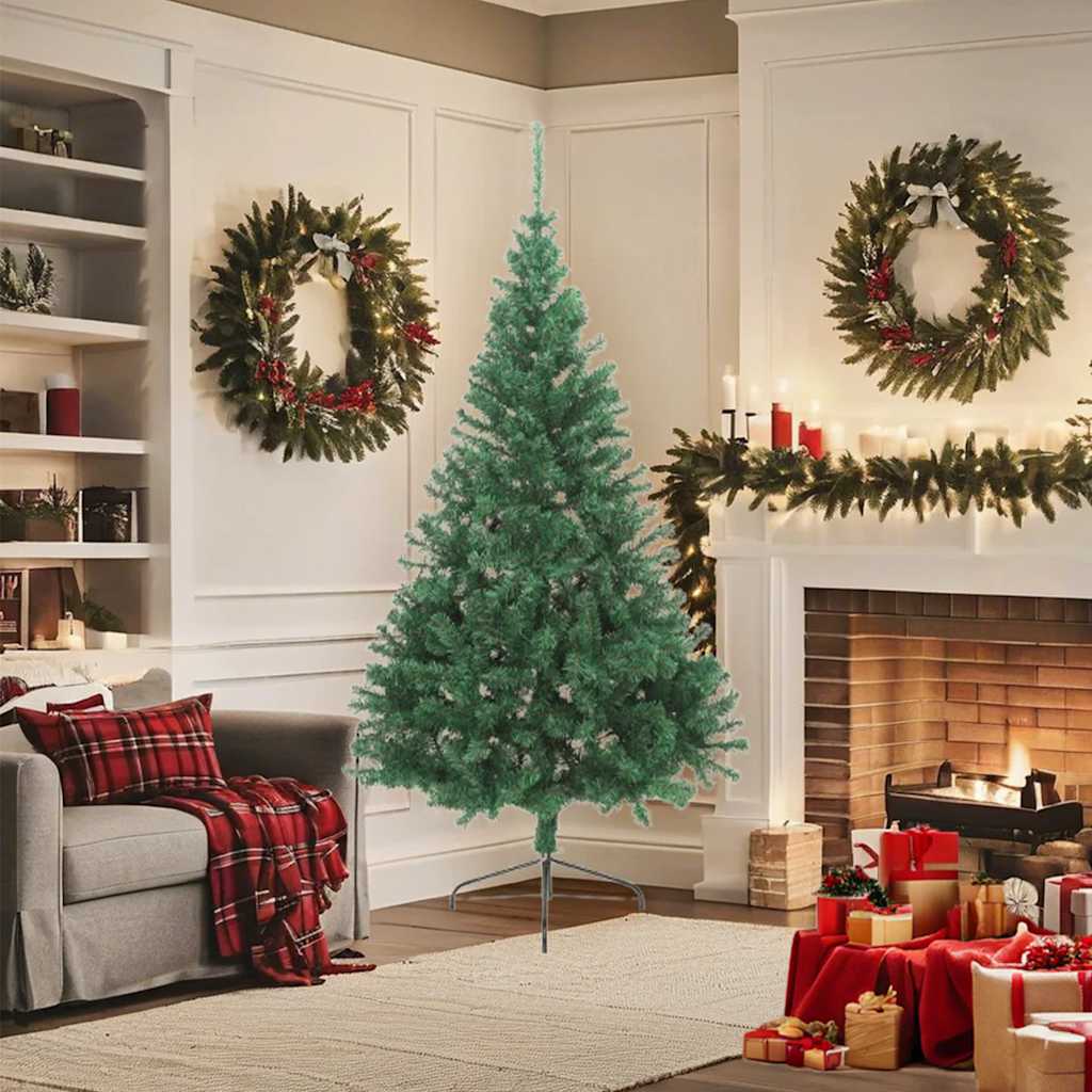 Vidaxl Kunstkerstboom mit Standardhälfte 180 cm PVC Green