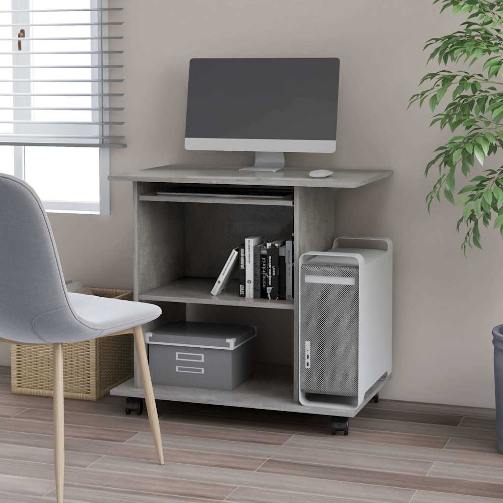Vidaxl computerbureau 80x50x75 cm bewerkt hout betongrijs