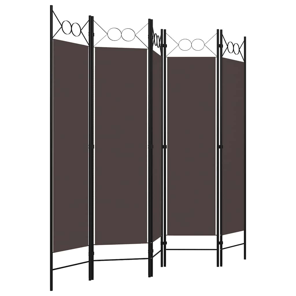 Vidaxl kamerscherm met 5 panelen 200x180 cm bruin