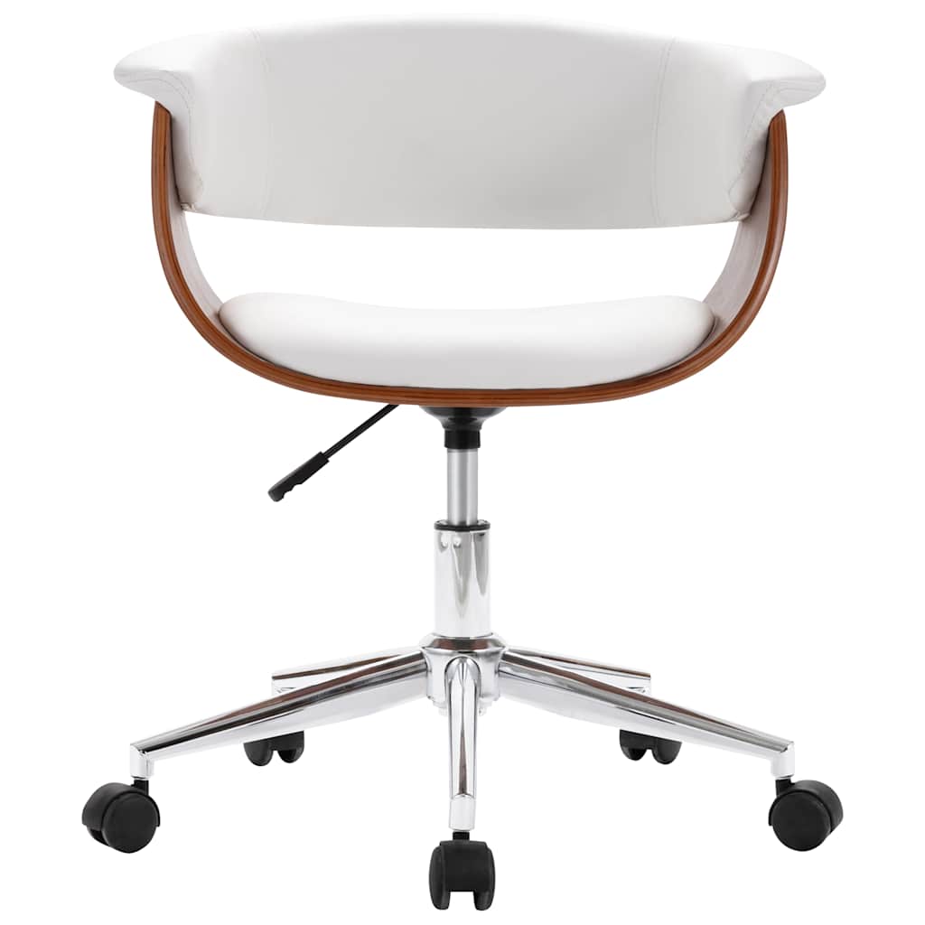 Vidaxl eetkamerstoelen draaibaar 2 st kunstleer wit