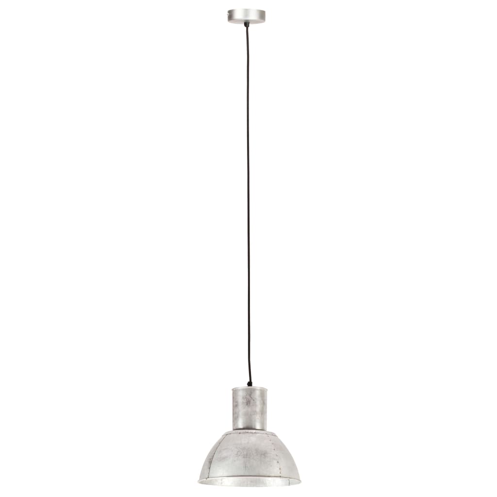 VidaXL Hängelampe rund 25 W E27 28,5 cm silberfarben